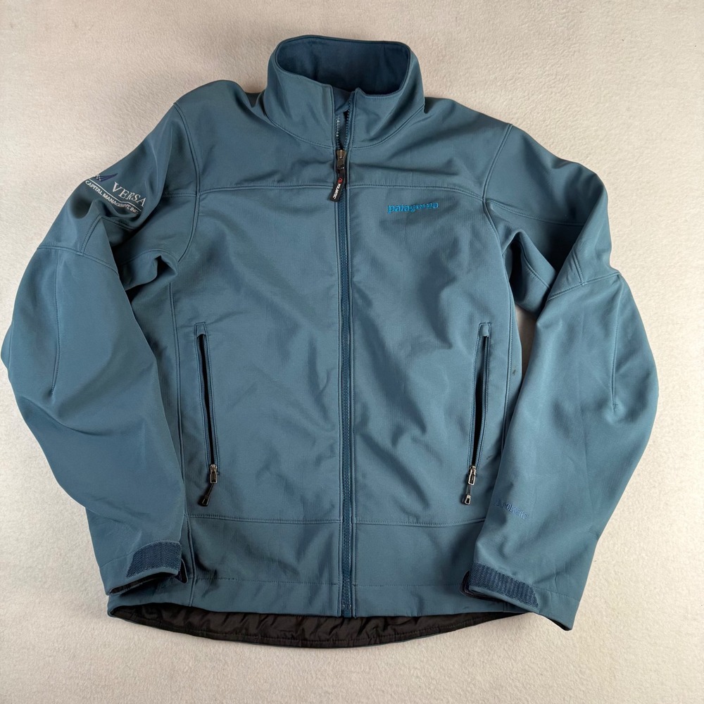 Patagonia Mens Polartec Softshell Grid Fleece Jacket Blue Small Versa Capital